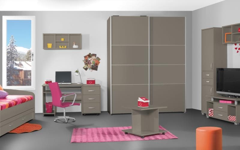 Treviso Handle-less Matt Stone Grey Bedroom